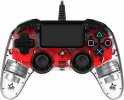 Nacon PS4 Transparentni žični kontroler, Rdeče barve